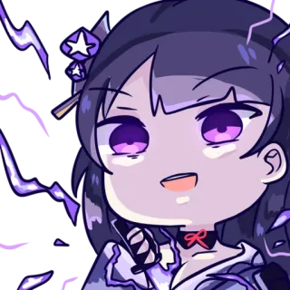 ⚡️ 8b2e8012 Raiden Shogun Genshin Impact 애니메이션, 비디오 게임, 귀여운, 보라색, 원신, 라이덴 쇼군, SD telegram sticker