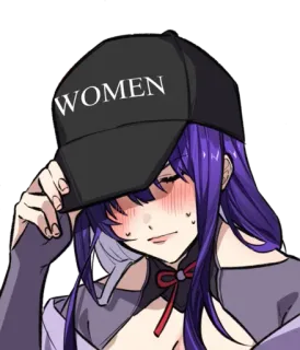 ⚡️ f83321ec WOMEN 애니메이션, 만화, 모자, 여성, 소녀, 팬아트 telegram sticker