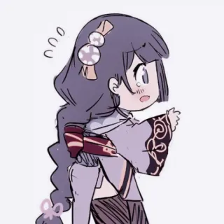 🎐 0f461a1a Raiden Shogun Genshin Impact 动漫, 角色, 可爱, 雷电将军, 原神, 贴纸 telegram sticker