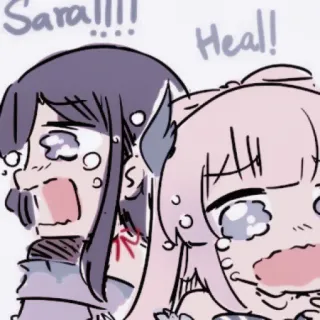 🪁 8aa2e598 Sara!!! Heal! 哭, 动漫, 卡通, 伤心, 眼泪 telegram sticker