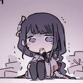 🪁 ce96a882 Raiden Shogun Genshin Impact 动漫, 伤心, 哭, 原神, 雷电将军, Q版, 情感 telegram sticker