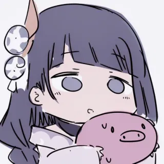 🍶 fa5dfdf1 Raiden Shogun Genshin Impact 动漫, 原神, 雷电将军, 可爱, 猪, 角色 telegram sticker