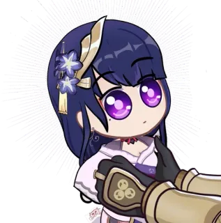 ✨ 0200317e Raiden Shogun Genshin Impact アニメ, ビデオゲーム, 可愛い, 原神, 雷電将軍, キャラクター telegram sticker