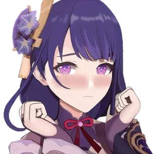 😳 2373b6d5 Raiden Shogun Genshin Impact アニメ, 原神, 雷電将軍, ゲーム, キャラクター telegram sticker