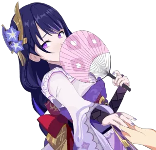 💜 6fbde9a2 Raiden Shogun Genshin Impact アニメ, 原神, 雷電将軍, ファン, 紫髪, ゲームキャラクター telegram sticker