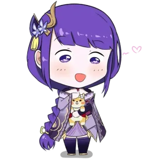 💜 9259cd87 Raiden Shogun Genshin Impact アニメ, ちびキャラ, 可愛い, ゲーム, 原神, 雷電将軍, キャラクター telegram sticker