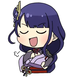 😌 d5ed4aff Raiden Shogun Genshin Impact アニメ, ゲーム, 原神, 雷電将軍, かわいい, ファンアート telegram sticker