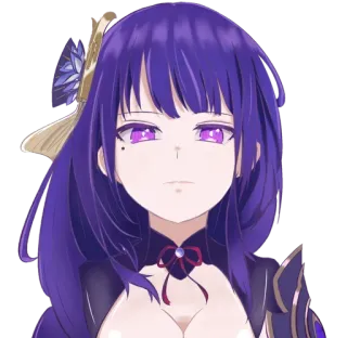 😒 e7b4ace0 Raiden Shogun Genshin Impact アニメ, キャラクター, 原神, 雷電将軍 telegram sticker