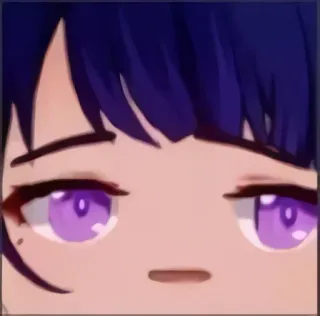 😔 0621f069 Raiden Shogun Genshin Impact 애니메이션, 캐릭터, 원신, 라이덴 쇼군, 귀여운, 표정 telegram sticker