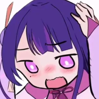 😱 3c2afd90 Raiden Shogun Genshin Impact 애니메이션, 비디오 게임, 캐릭터, 귀여운, 와이푸, 원신 telegram sticker