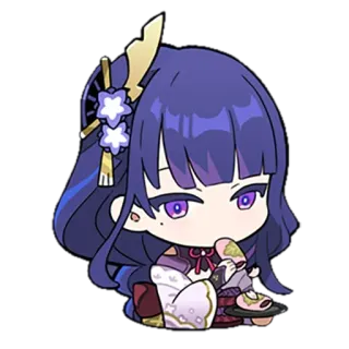 🍵 408c26aa Raiden Shogun Genshin Impact 애니메이션, 스티커, 원신, 라이덴 쇼군, 비디오 게임 telegram sticker