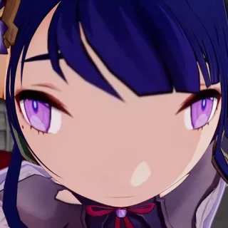 🤡 b6f4743b Raiden Shogun Genshin Impact 애니메이션, 비디오 게임, 보라색, 캐릭터, 원신 telegram sticker