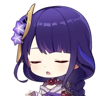 👐 e701d4af Raiden Shogun Genshin Impact 애니메이션, 비디오 게임, 캐릭터, 귀여운, SD, 원신 telegram sticker