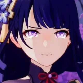 🥺 fc9c335b Raiden Shogun Genshin Impact 애니메이션, 비디오 게임, 원신, 라이덴 쇼군, 우는 telegram sticker