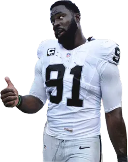 👍 358ffcfc sepak bola, pemain, olahraga, NFL, atlet, Raiders, jempol telegram sticker