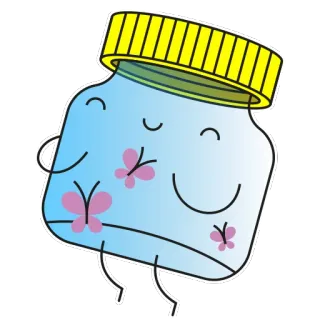 😍 db6c5c92 罐子, 蝴蝶, 可爱, 卡通 telegram sticker