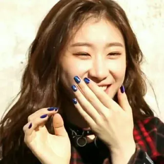 😂 8939b70b donna, coreana, sorridente, felice, ragazza telegram sticker