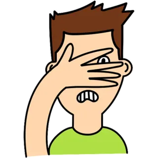🤭 6da3519a person, covering eyes, shocked, surprised, cartoon, fear, anxiety, embarrassment telegram sticker