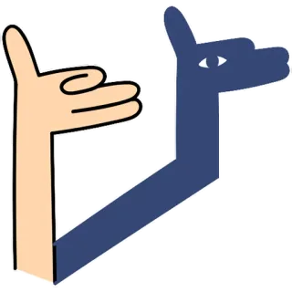 👍 8effb6b4 hand, shadow, dog, animal, puppet telegram sticker