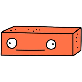 😑 c1b416e4 brick, cartoon, funny, block, object, face telegram sticker