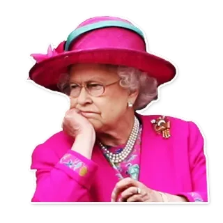 💁‍♀ 07781dcf Queen Elizabeth II reine, elizabeth II, royal, pensif, portrait, britannique telegram sticker