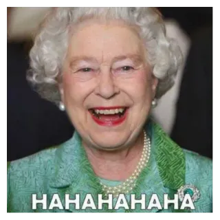 😂 2c0d85a1 HAHAHAHAHAHA reine elizabeth, rire, portrait, humour, monarque, royal telegram sticker