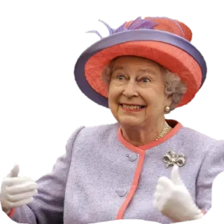 🤗 47087dc2 Queen Elizabeth II reine, elizabeth, monarque, pouce levé, royal, britannique telegram sticker