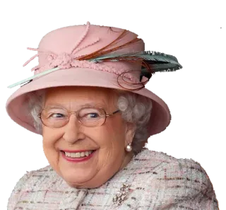 😅 c0cac099 Queen Elizabeth II reine, elizabeth, royal, chapeau, sourire telegram sticker