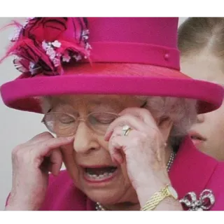 👓 e17980f3 Queen Elizabeth reine elizabeth, pleurer, triste, royal, monarque, émotionnel telegram sticker