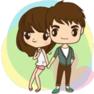 👫 ad708073 miłość, para, słodki, kreskówka, związek, uroczy telegram sticker