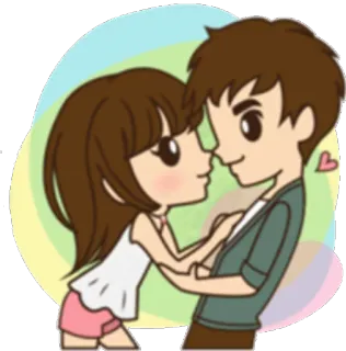 😍 c2429a30 para, kreskówka, miłość, związek, słodkie telegram sticker