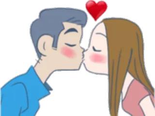 💏 025c1740 miłość, pocałunek, para, romans, serce, uczucie, związek, kreskówka telegram sticker