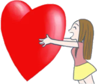 ❤ 6c887e2a serce, miłość, przytulanie, kreskówka, uczucie, kobieta, słodkie telegram sticker