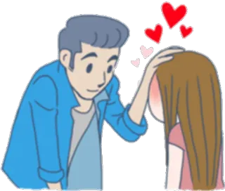 😍 867374bf uczucie, miłość, związek, para, serca, kreskówka telegram sticker