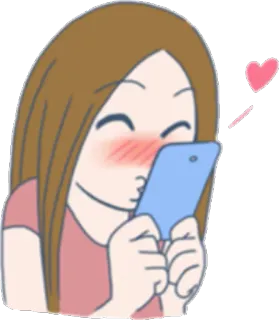 😘 bd009cae kobieta, telefon, miłość, naklejka, kreskówka, cyfrowy, serce telegram sticker