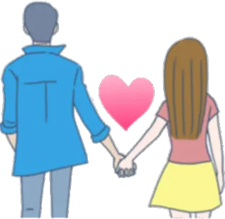 👫 dc36221a miłość, para, związek, romans, kreskówka, czułość, trzymanie się za ręce telegram sticker