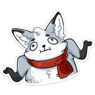 🤷‍♂️ 385ba58d fox, animal, cartoon, sticker, scarf, cute telegram sticker