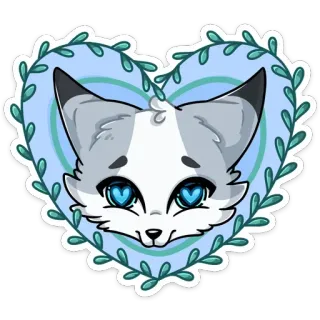 ❤️ a1881cba fox, animal, heart, cartoon, cute, sticker telegram sticker