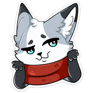 🤷‍♂️ ba5a9de0 fox, animal, cartoon, cute, sticker, scarf telegram sticker