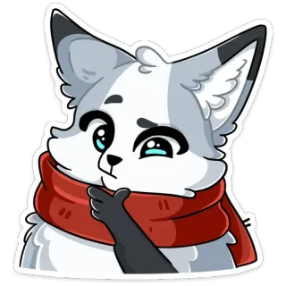 🤔 cf96bb50 fox, cartoon, scarf, animal, cute, winter, furry telegram sticker