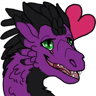 ❤ 38b183d5 Drache, Lila, Tier, Fantasy, Niedlich, Cartoon telegram sticker