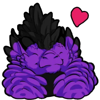 ❤ ef9ebc79 Furry, Monster, Fantasy, Kreatur, Lila, Herz, Liebe telegram sticker