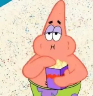 ⭐️ 15fd7a44 Patrick Star Spongebob Squarepants Patrick, Star, Spongebob, Cartoon, Popcorn, Snacks, Eating telegram sticker