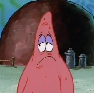 🌟 4fdd4818 Patrick Star SpongeBob SquarePants cartoon, patrick, spongebob, sad, star, nickolodeon telegram sticker
