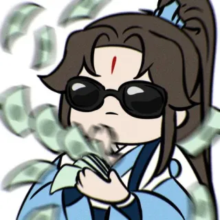🖕 6fb4d353 money, cartoon, glasses, cash, wealth, dollars telegram sticker
