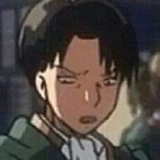 🖕 82482002 Levi Ackerman Attack on Titan anime, character, expression, Levi Ackerman, Attack on Titan telegram sticker