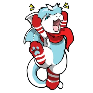 😆 40537525 dragón, dibujos animados, furry, alegre, personaje whatsapp sticker