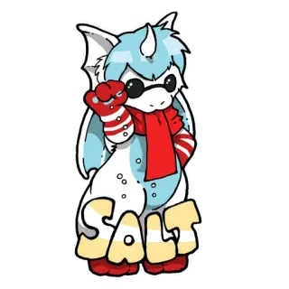 💦 55588c10 SALT Sal, Dibujo animado, Animal, Adhesivo, Lindo whatsapp sticker