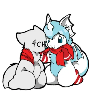 👐 8792babb YCH animal, dibujos animados, lindo, personaje whatsapp sticker