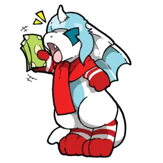 💵 e9ef3f42 dinero, dibujos animados, animal, personaje, ilustración, lindo whatsapp sticker